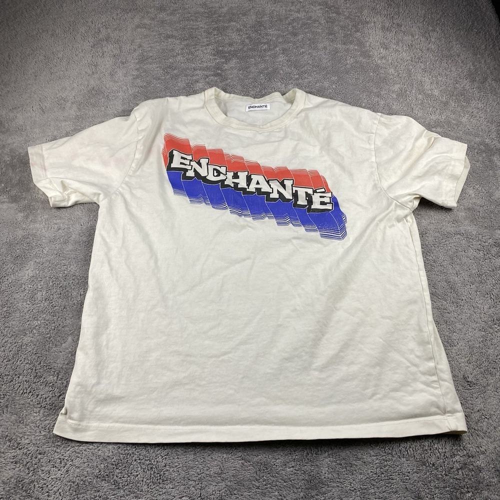 Enchante Daniel Ricciardo Short Sleeve T Shirt Mens Large Cream off white